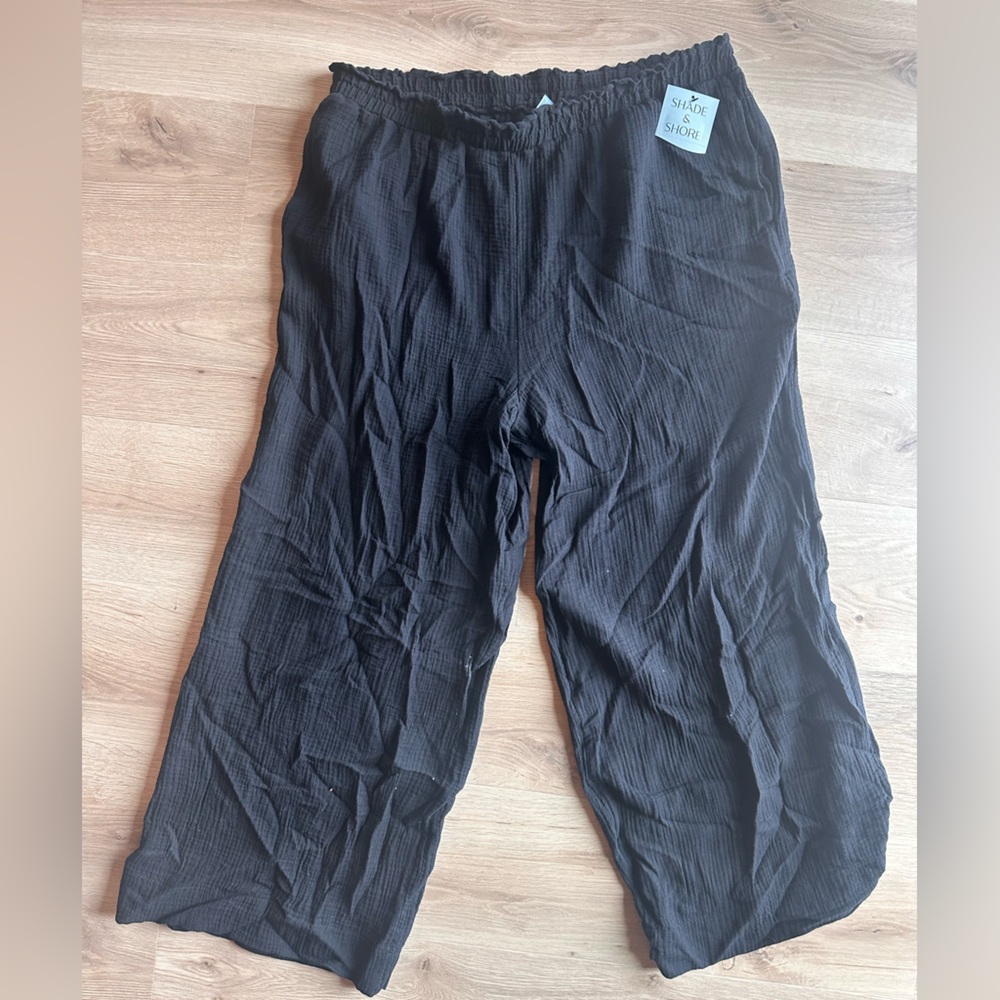 Black Lightweight Drawstring Pants